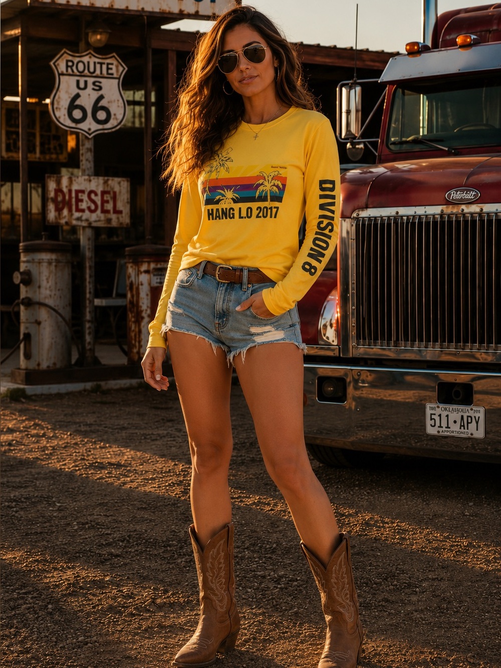 Pilot Flying J Yellow Long Sleeve Shirt | Graphic Tee | Casual Workwear Top